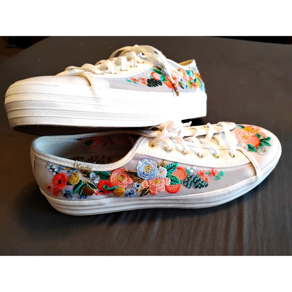 Keds RiflePaper TripleKick Mesh Sneakers  8.5 / 10 Cottagecore Floral Fairycore